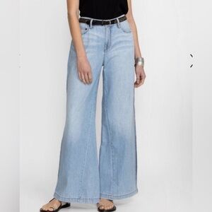 Johnny Was Melanie Blanket Stitch Wide Leg Jeans